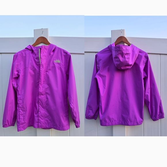 The North Face Kids Zipline Rain Jacket in Fuchsia and Lime Green | Size XL (18) - Picture 1 of 14